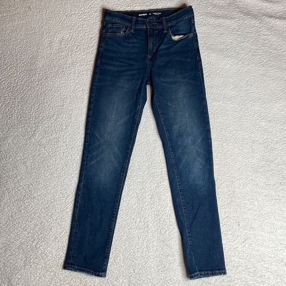 Old Navy Denim Jeans Dark Wash Original Taper Built in Flex Size 14 - Picture 2 of 8